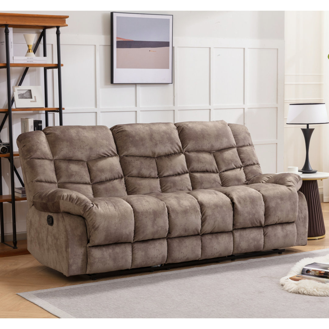 Edilmar 83.1'' Wide Contemporary and Overstuffed Manual Reclining Sofa with Wide Backrest
